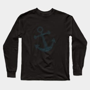 Anchor Sea Sailor Silhouette Shape Text Word Cloud Long Sleeve T-Shirt